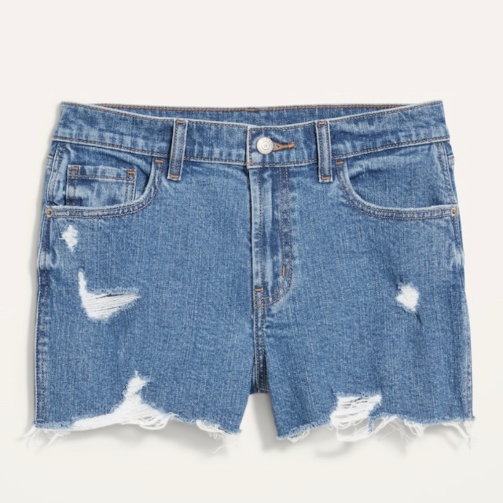 Old Navy medium wash distressed boyfriend jeans - size 4